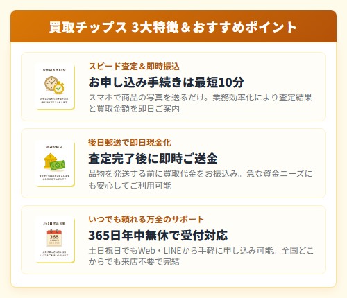 【買取チップス】先払い買取サービスの特徴